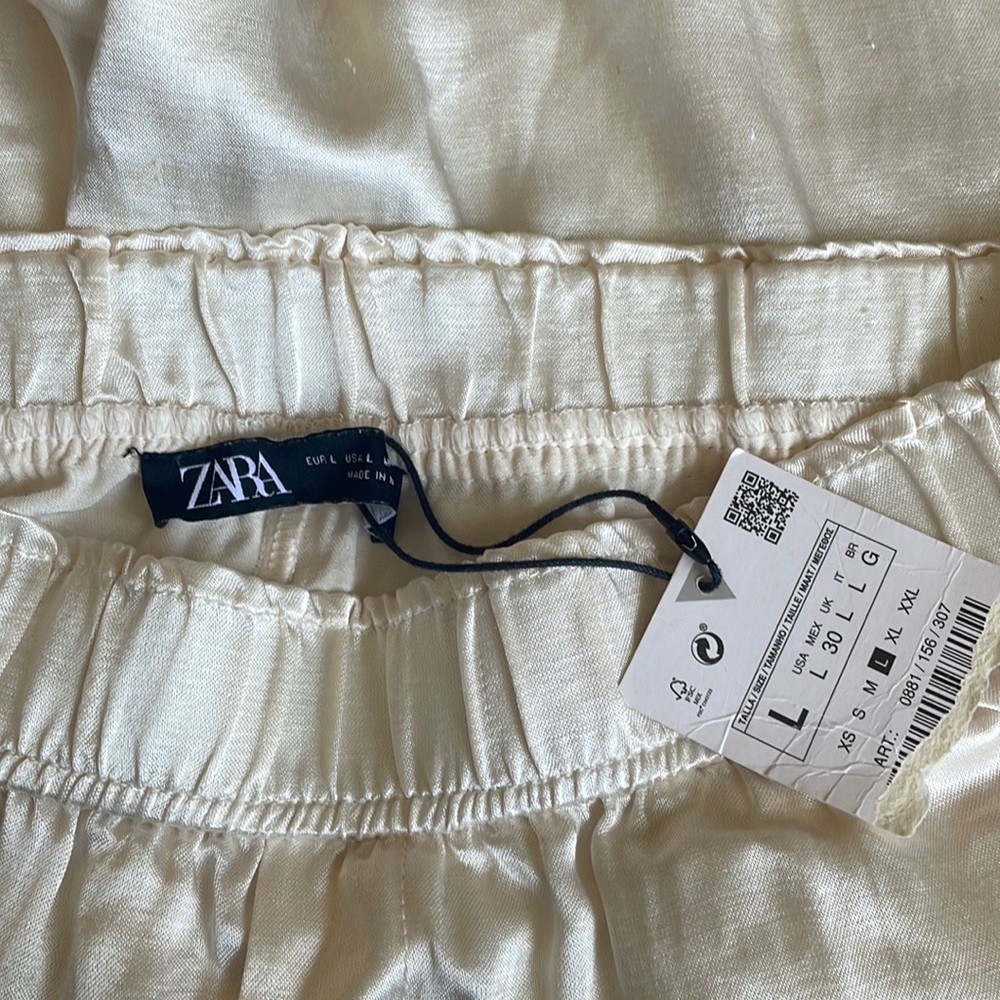 ZARA CAVA HIGH WAISTED SATIN JOGGERS